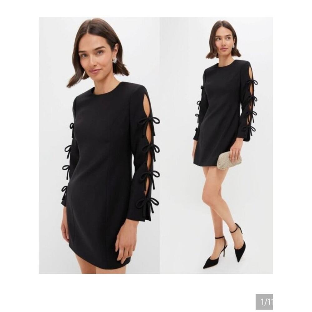 HYACINTH HOUSE Black Bow Sleeve Belinda Mini Dress NWT SMALL Tuckernuck Classic - Picture 16 of 16